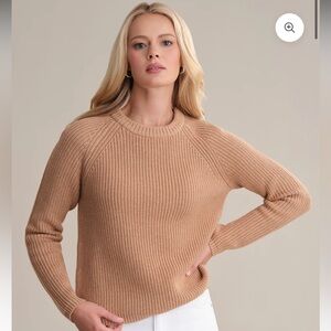 525 America JANE: CREWNECK SHAKER STITCH COTTON SWEATER